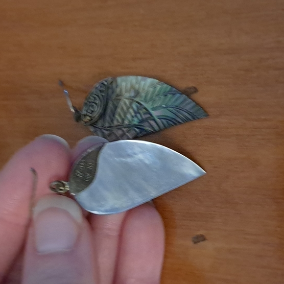 Robert Manse Bali Designs Sterling 18k Peacock Mother of Pearl Earrings - Picture 2 of 2